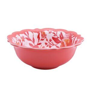Pioneer Woman Melamine Dip Bowl Painterly Floral Coral 5.35in 11oz Lot of 4 New